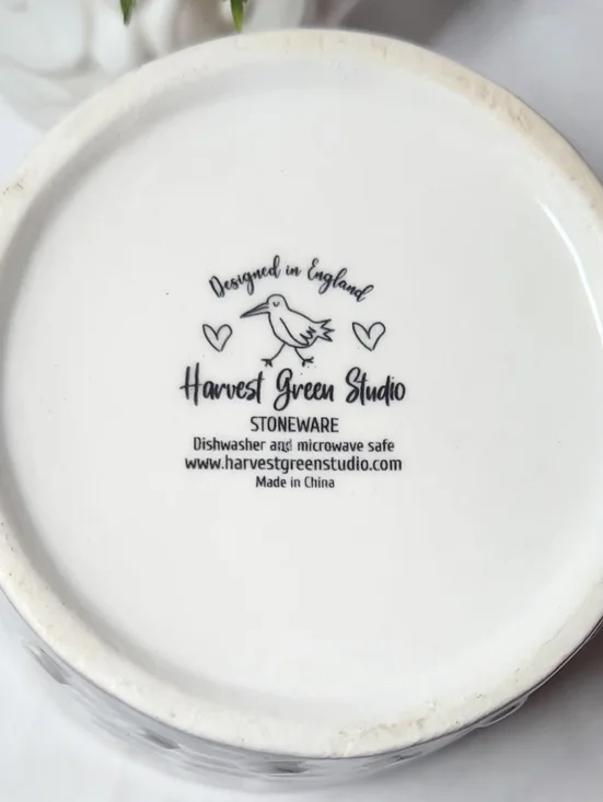 Made In England Harvest Green Studio "Spread the Love" Stonewear Coffee Mug - Picture 6 of 8